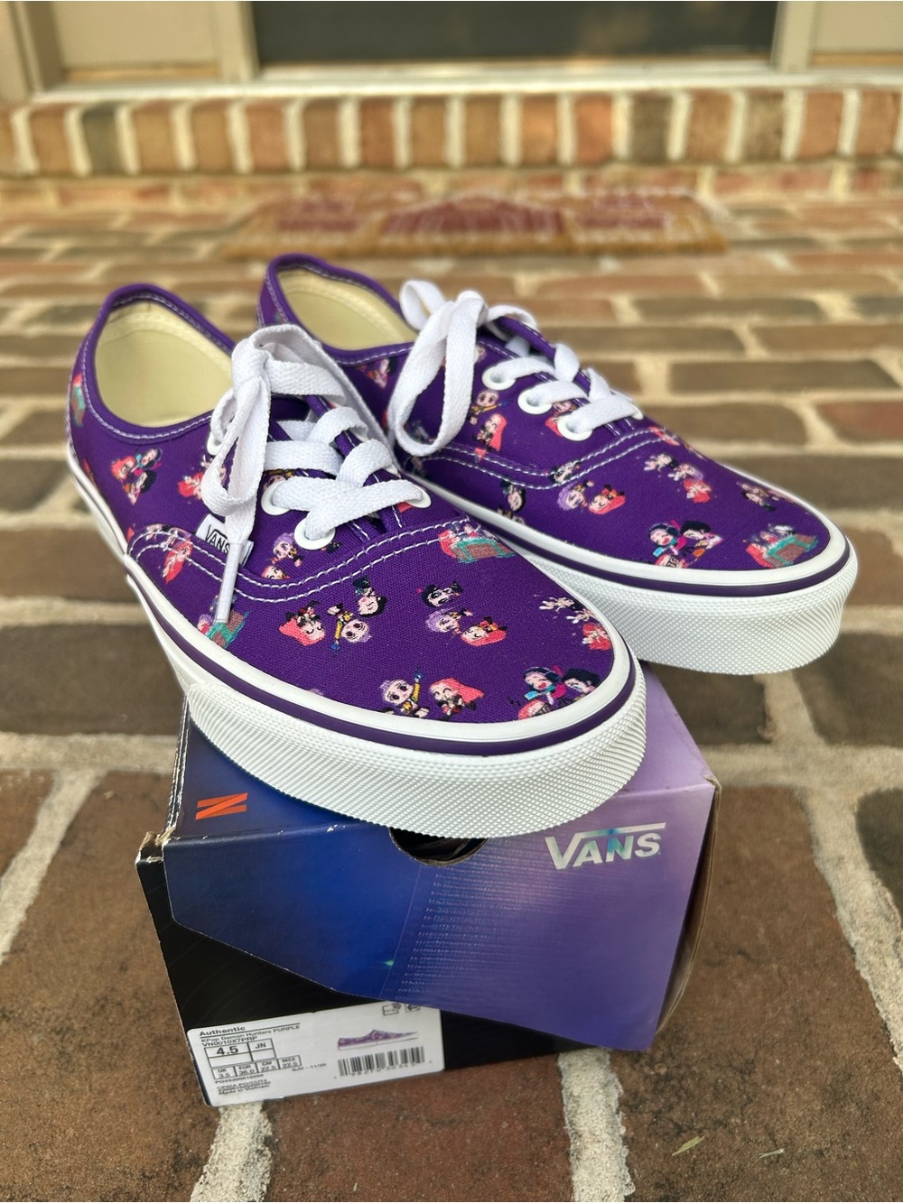 Vans x KPop Demon Hunters Authentic Purple Rumi Mira Zoey Laceup Sneakers 36 6